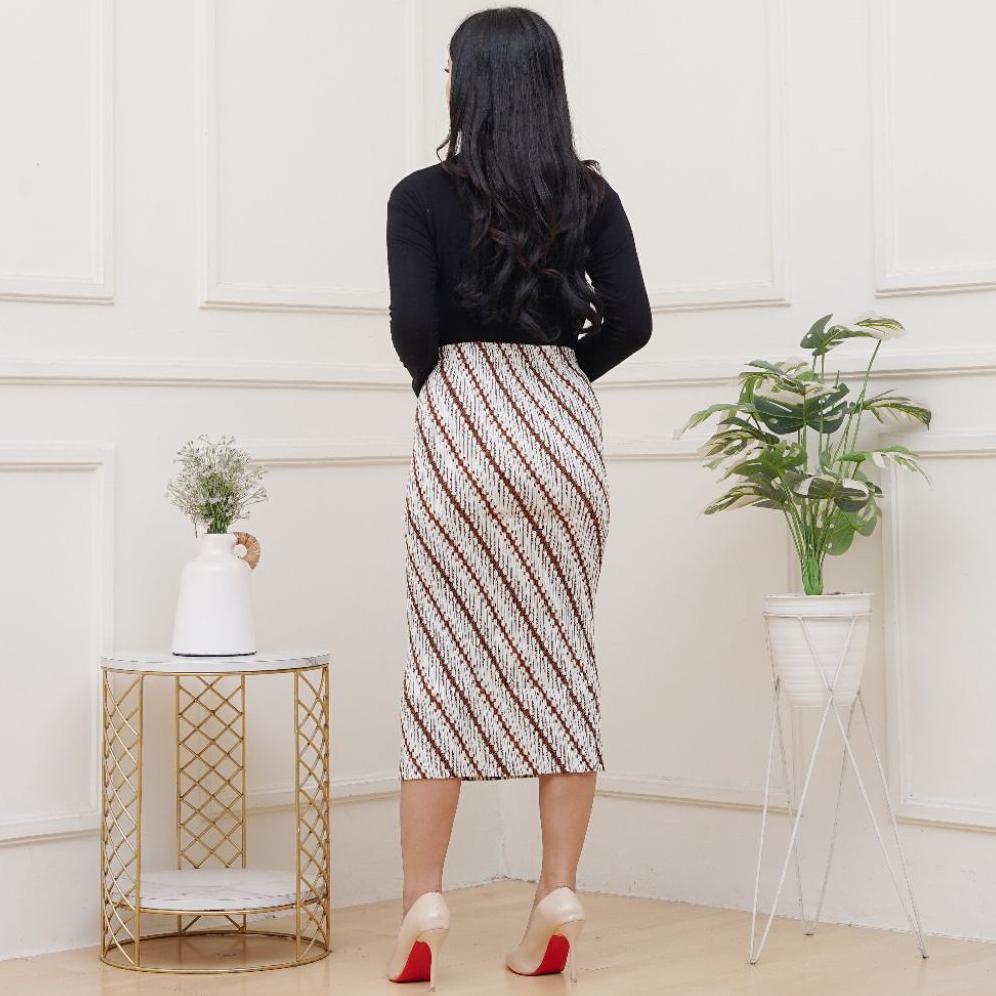 STOK TIPIS Rok Batik Plisket 7/8 Motif Parang Allsize