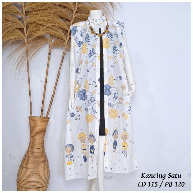 PRODUK VIRAL Sarah cardigan batik Atasan outer batik wanita bahan katun long outer Rompi M - L - XL 