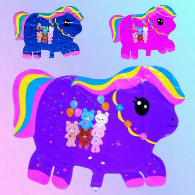 1pack KUDA PONI PELANGI (BALON GAS/FOIL/TERBANG/KARAKTER )