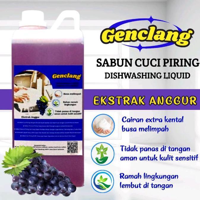 Ready  GENCLANG Sabun cuci piring Dishwashing Liquid ekstrak Anggur 1000ml Cairan