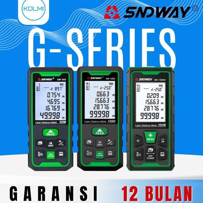 Indusprik- Sndway Meteran Laser Digital Green Laser Laser Meter Digital 50 Meter Sw-50G Laser Hijau