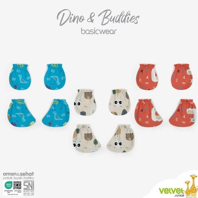1 Set Velvet Junior Sarung Tangan Kaki Bayi Velvet Junior Motif Terbaru Allshop