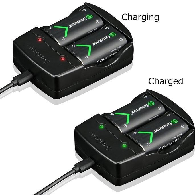 Smatree Battery KIT (2-pack) & Dual Charger for Xbox One Xbox One S Xbox One X Xbox One Elite Xbox S