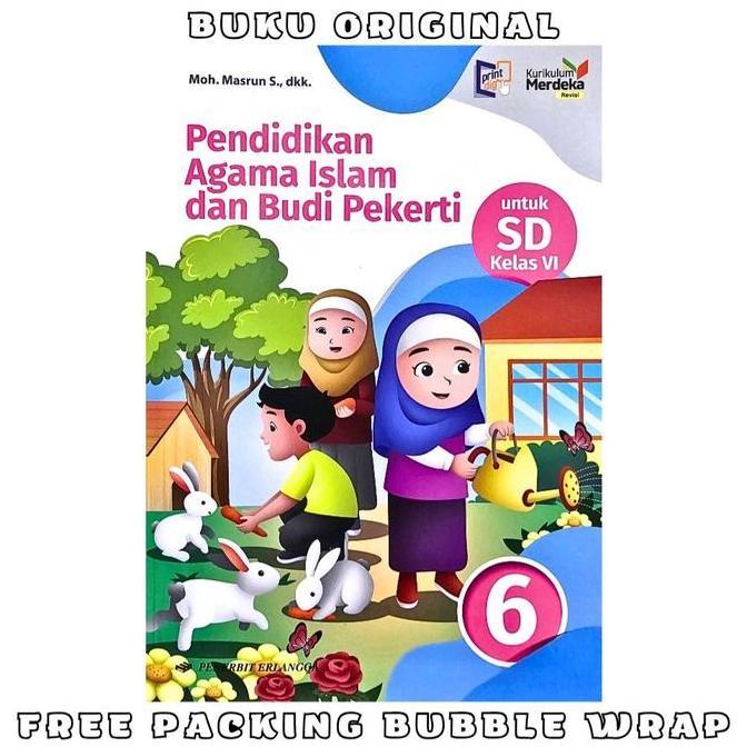 Buku Pendidikan Agama Islam Revisi Kelas 6 SD Erlangga Kurikulum Merdeka