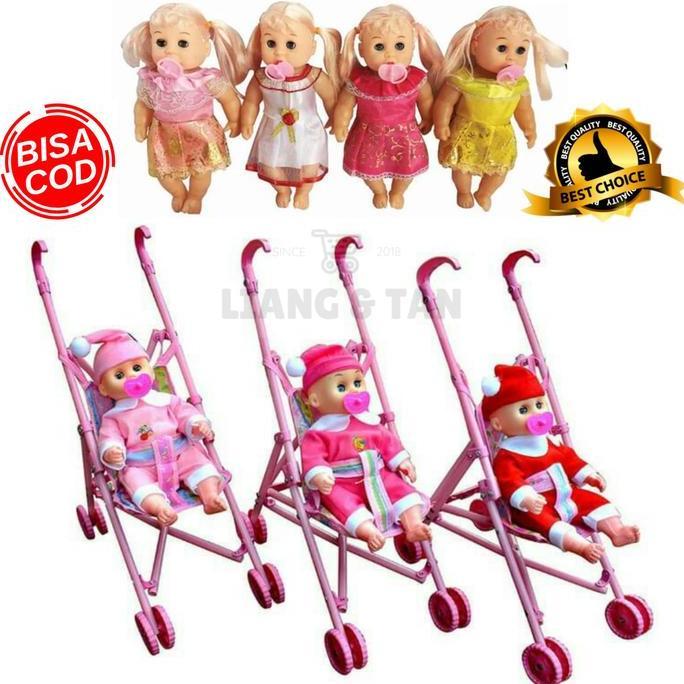 Promo Ukuran Besar Dorongan + Boneka Bayi Perempuan Bisa Nangis Murah Allshop