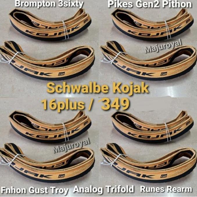 BAN LUAR SCHWALBE KOJAK 16 349 plus SEPEDA LIPAT TAN WALL FOLDABLE