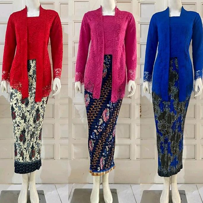 BL23 }} Atasan Kebaya Brokat Modern Baju Kutu baru Untuk Wisuda Dan Kondangan Batik Panjang Wanita