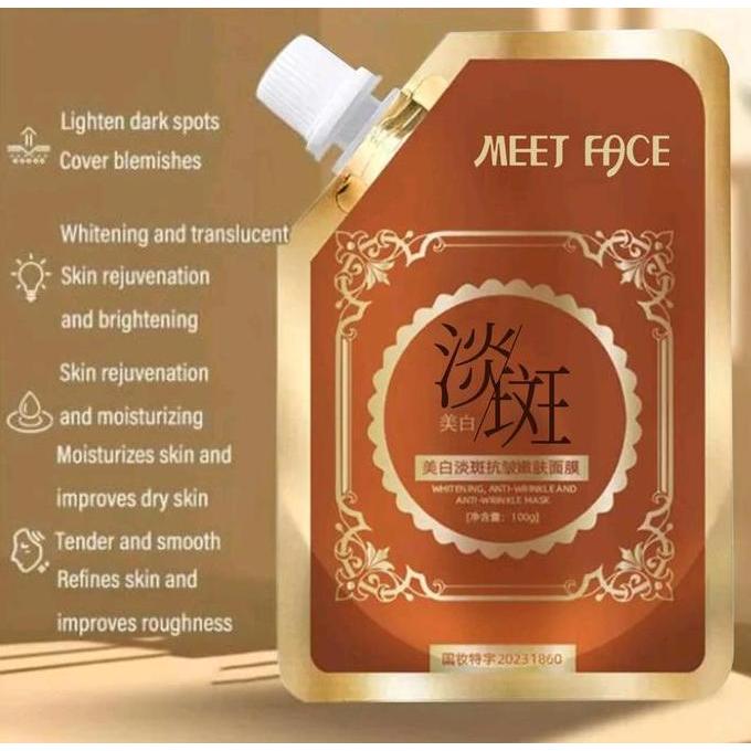 Rexzix- Meetface Masker Wajah Menghilangkan Bintik-Bintik Topeng Koyak Anti Penuaan & Kedut Kolagen 