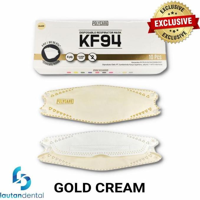 Rexzix- Masker Polycare Kf94 Gold Emboss Edition