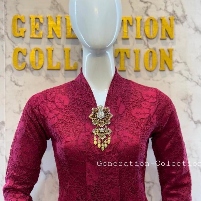 AI170 >> Kebaya Kartini Pendek Brokat Premium Busui Model Dress Wanita /kebaya modern / kebaya lamar