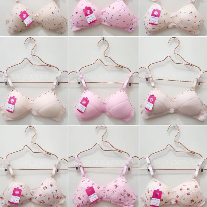 Bh Katun Tanpa Kawat Busa Tipis, Bh Kekinian Motif Murah, Bh Busa Tipis, Bh Molina Motif Lucu, Bra W
