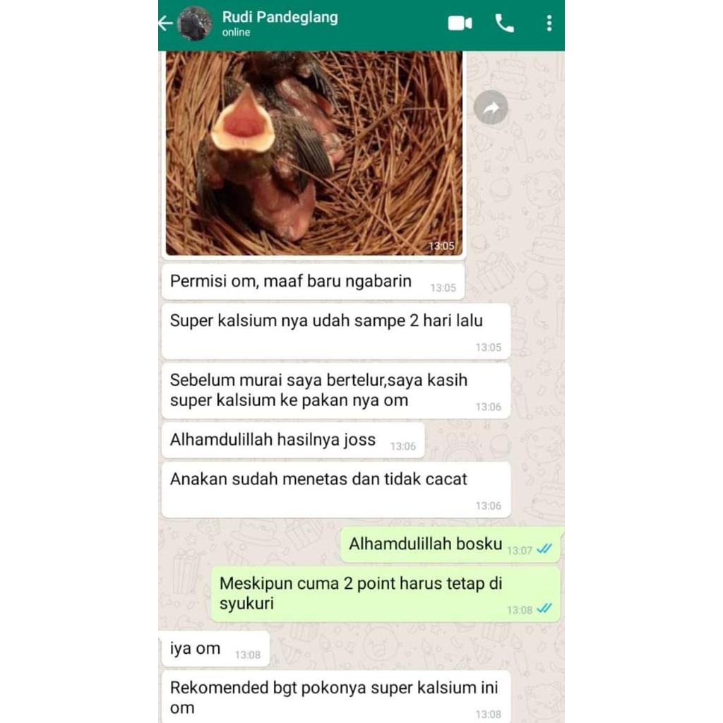 Bridwoi- Super Kalsium 500Gr Vitamin Nutrisi Wajib Untuk Ternak Burung Murai
