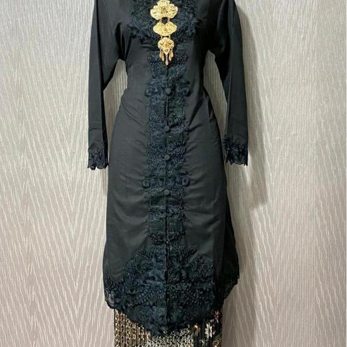 Kebaya Tunik Bordir Wanita - Model Terbaru -  Baju Dress  Dewasa Katun Panjang Tebal tunik + rok pli
