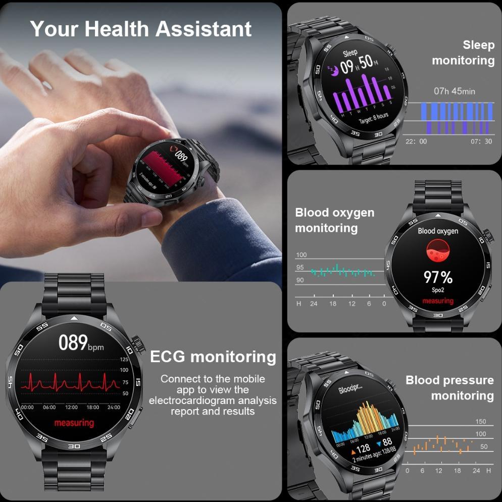 pengiriman cepat LIGE Smart Watch Pria Layar AMOLED Panggilan Bluetooth Tahan Air Olahraga Luar Ruan