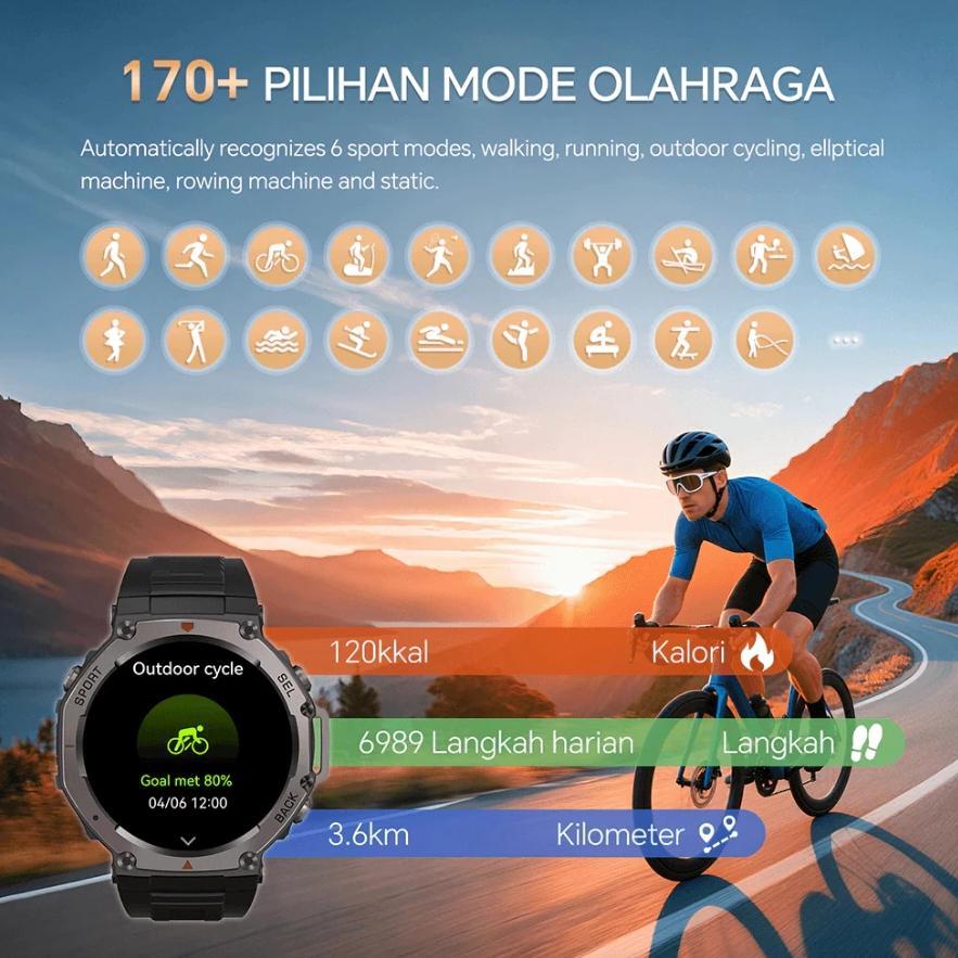 sale Citijungle B78 Smartwatch GPS 2 | Tahan Air 5ATM Bisa Renang | AMOLED 1.43 Full Touch | Kompas,