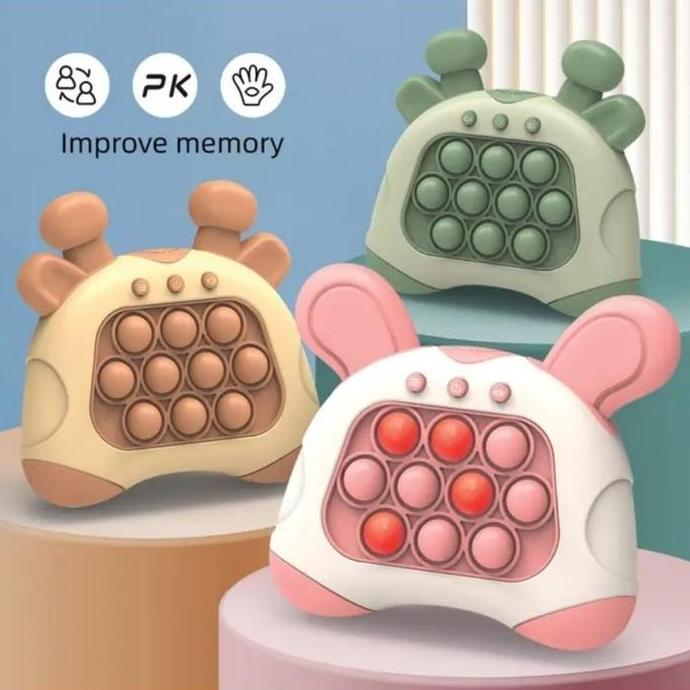 (Free Baterai) Quick Push Game Electronic Pop Light Up / Mainan Anak Quick Push Game Pop IT / Game C