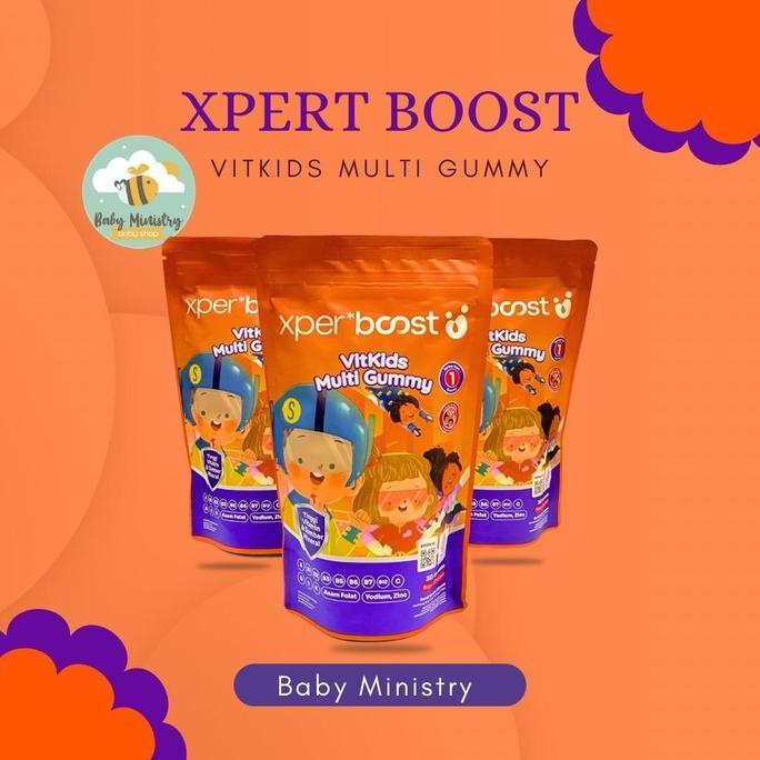 Expert Boost Vitkids Multi Gummy Anak dan Dewasa POUCH 30 days | BPOM Halal | Tinggi Vitamin & Miner
