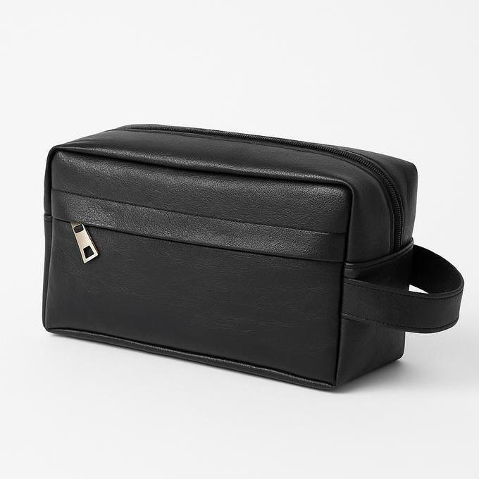 Pouch Kulit Sintetis Pria Anti Air Travel Organizer Multifungsi, Dompet HP & Tas Tangan Elegan KS