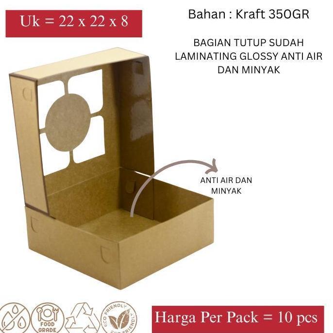 Kotak Kue Serbaguna, Dus Roti 22 x 22 x 8 Box Kue Full Laminating