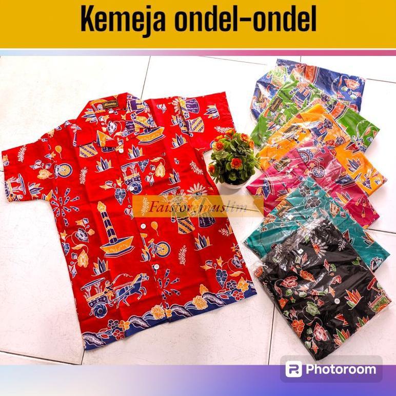 Seragam Sekolah Batik ondel ondel  lengan pendek/Kemeja Batik ondel ondel sekolah anak SD