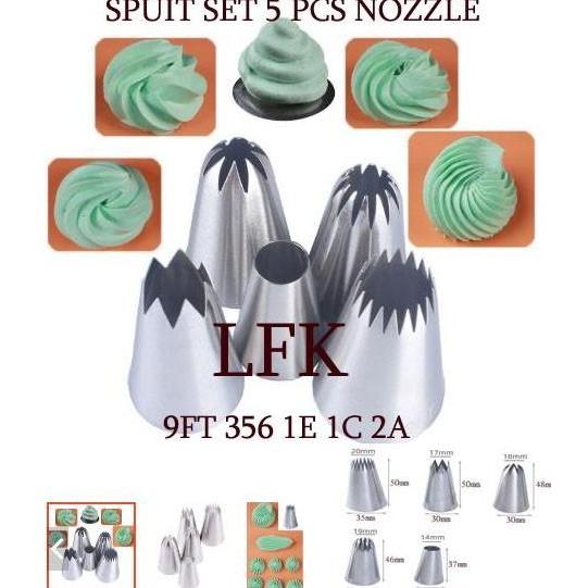 SPECIAL SPUIT 4PCS SET #9FT #356 #1E #1A NOZZLE BESAR JUMBO PIPING KUE