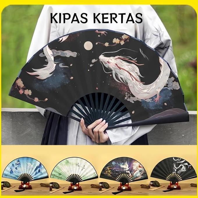 Kipas Lipat Cina/Kipas Lipat Gaya Kuno Cina/Kipas Lipat Sutra Cina/Kipas Lipat Sutra Gaya Kuno Cina 