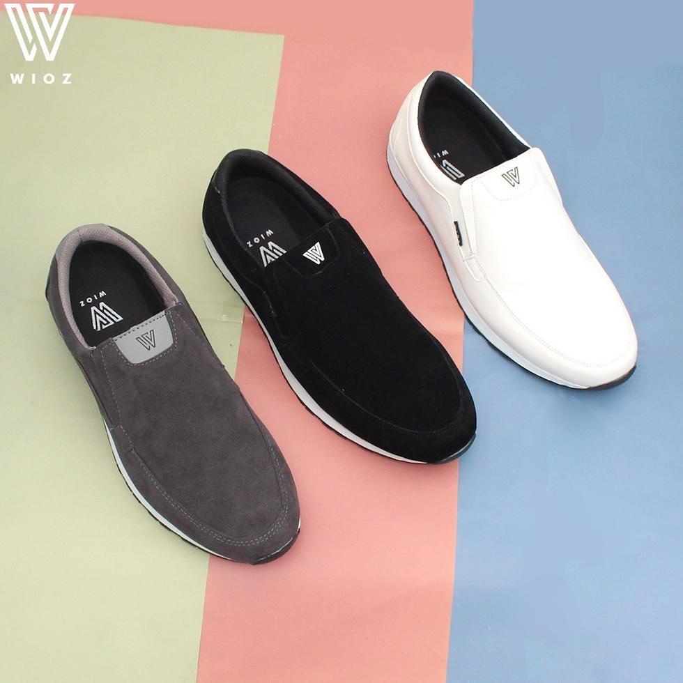 PROMO TERBARU Wioz Sepatu Slip On Pria W 61351 Sepatu Pria Tanpa Tali Casual Warna Putih