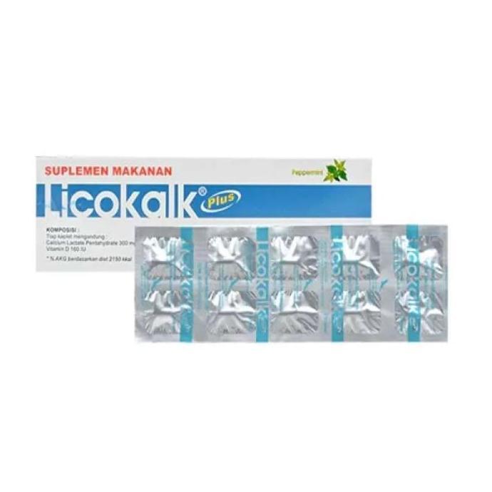 Licokalk Supplemen Makanan / Plus / Hijau / Biru - Suplemen Kalsium - Kesehatan Tulang - Licokalk