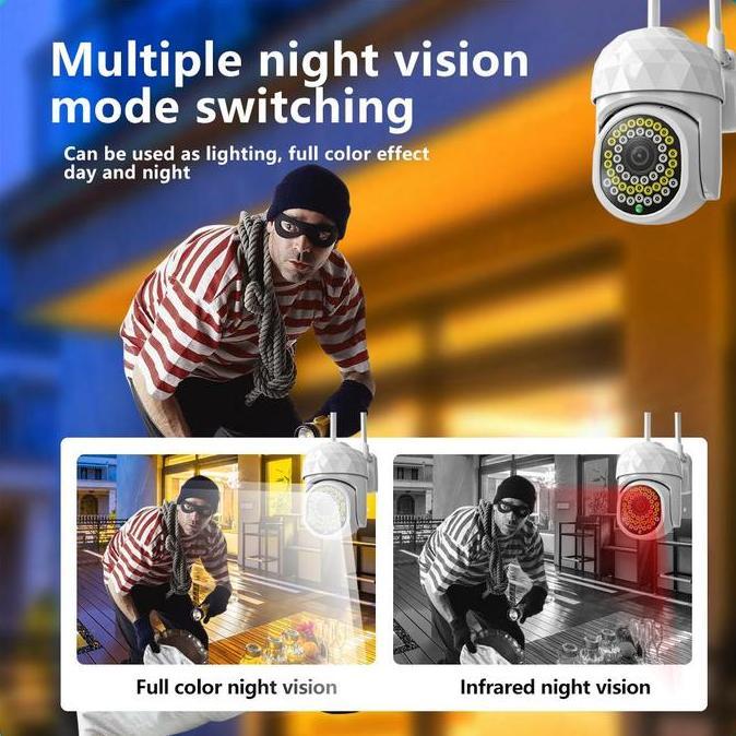 Agent- [Eksklusif]Yamiya Kamera Smart Cctv V380 Ip Kamera Outdoor Cctv Wifi 8Mp 1080P Waterproof Cam