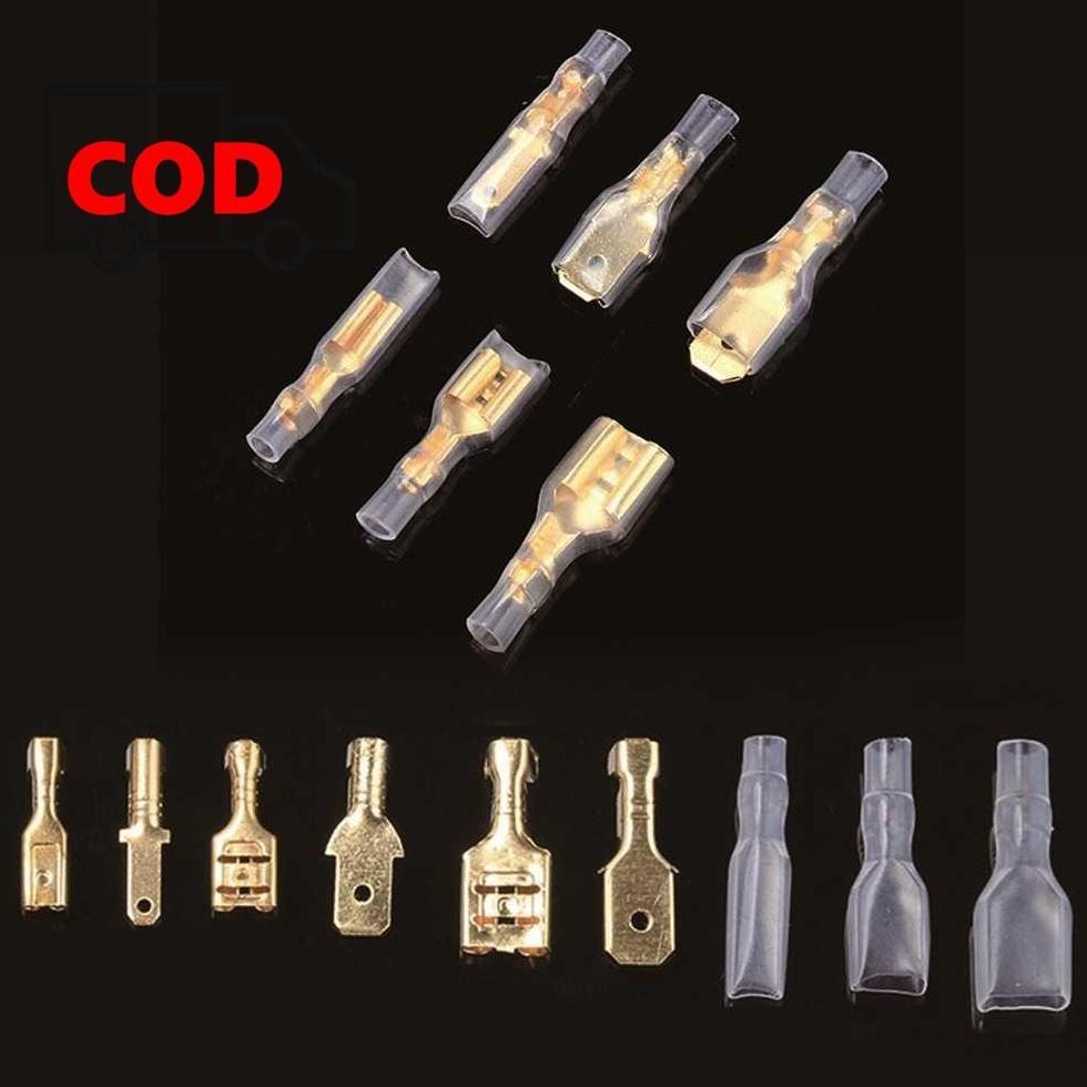 Set Skun Terminal Gepeng 315PCS Konektor Kabel Listrik Penyambung Kabel Insulasi Kotak Penyimpanan L