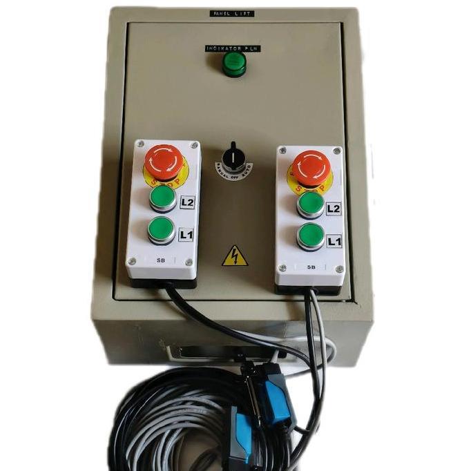PANEL KONTROL LIFT BARANG 2 LANTAI FULL SET 24VDC SISTEM AUTO & MANUAL COCOK UNTUK MESIN HOIST 1-10 