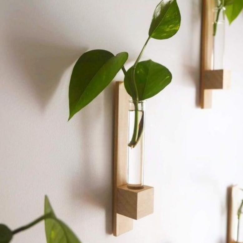 HIASAN DEKORASI DINDING POT KACA TABUNG