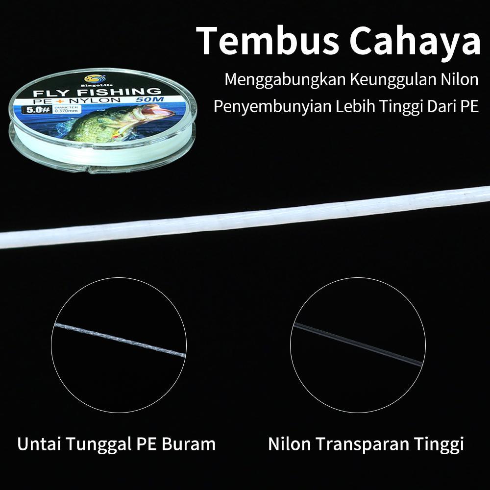Senar Pancing Nilon+Pe Senar Pancing Kecil Kuat Fly Fish Anti Keriting