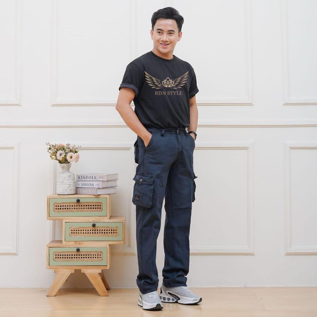 limited rdn style - celana cargo pria tebal bahan semi jeans celana kimpol tebal adem gunung pria ce