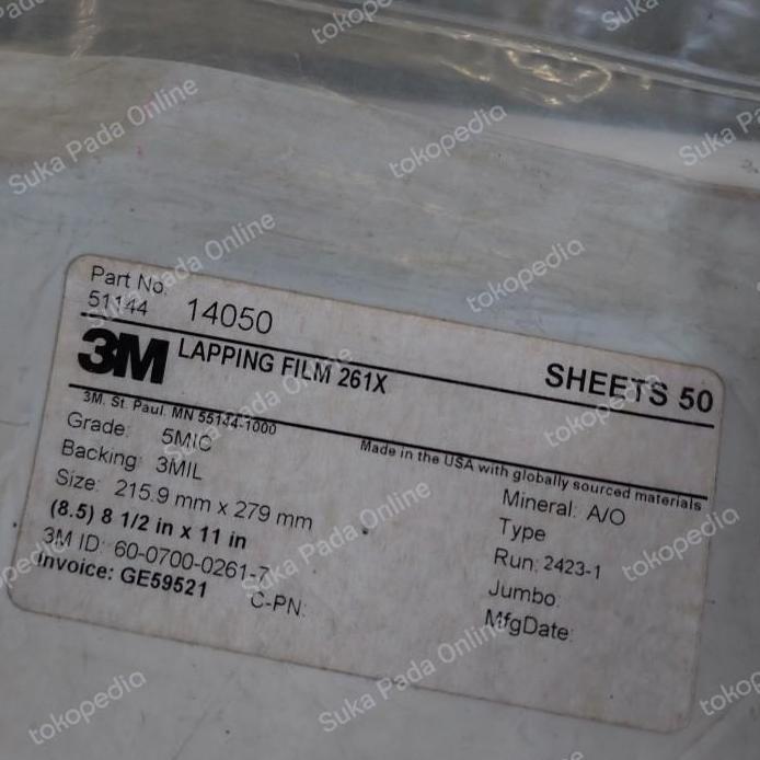 Amplas 3M Lapping Film Grit 6000 10000 Original USA