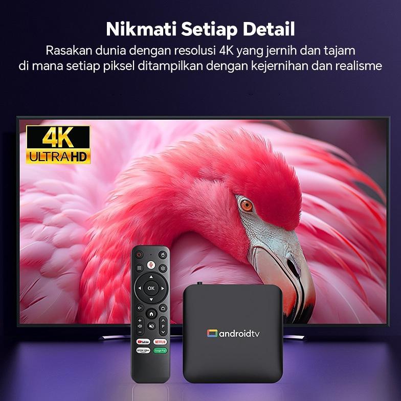 BIG SALE TV Box Android 14.0 Terbaru 4K UHD HDR10 Smart TV Box Dual Band WiFi 2.4G/5G Voice Control 