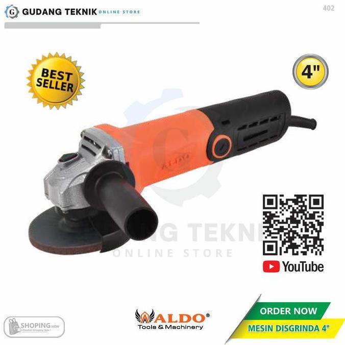 GRASSSTEKNO Gerinda Disgrinda 4" 550W ALDO 402 / Mesin Gerinda Tangan 4Inch ALDO