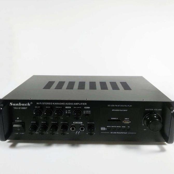 RETEKNO Amplifier Audio Stereo Hi-Fi Sunbuck Bluetooth EQ dengan Equalizer Bass dan Treble - Alumini