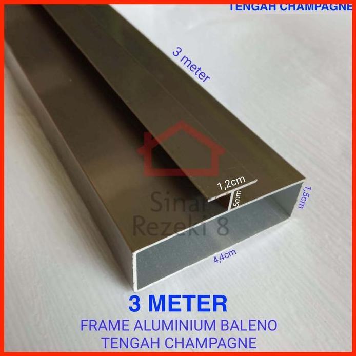 Frame Aluminium Tengah Champagne Profil Lis List Frame Alumunium FT 45
