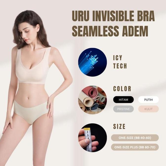 BL140 - URU Comfort [1SET] Seamless Bundle Pack | Bra Tanpa Kawat Anti Jiplak + CD Nylon beha bh jum