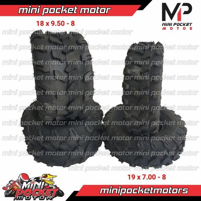 Terlaris Ban Atv Ring 8 Offroad Set Depan-Belakang 18X9.50-8 Dan 19X7.00-8 Set