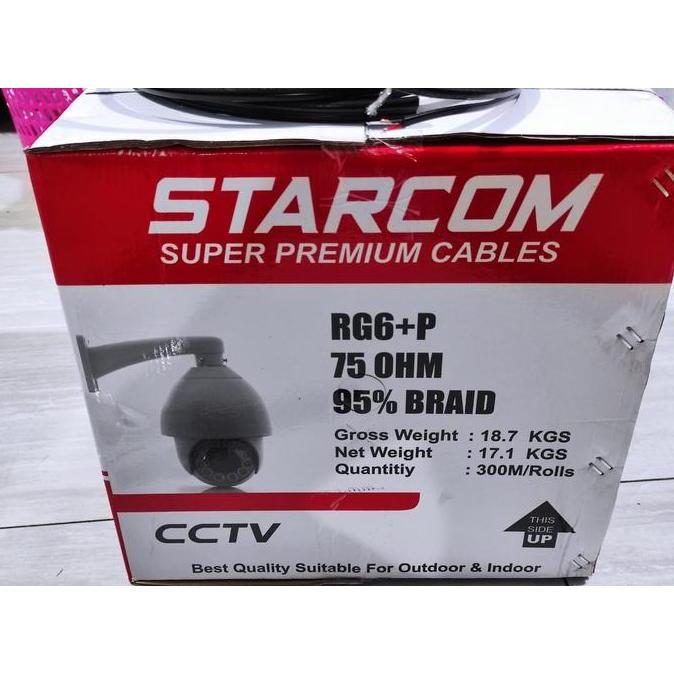Kabel CCTV RG6 DC Power 300 meter Kabel CCTV RG6 Starcom