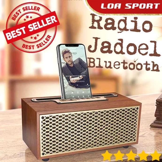 TERMURAH - Speaker Bluetooth Radio Jadul Kayu Klasik Portable Mini 1200mAh USB