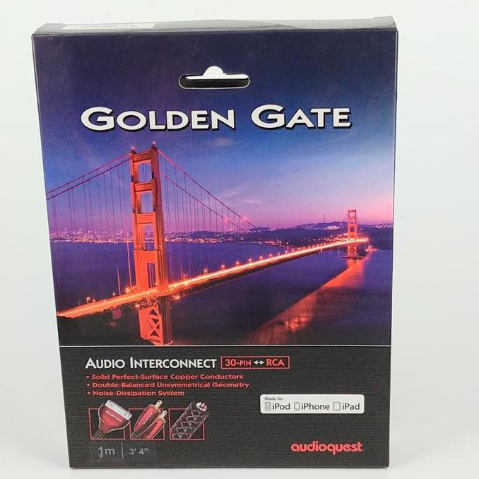 NEW AudioQuest 3.3' Golden Gate 30-Pin iPod to RCA Cable