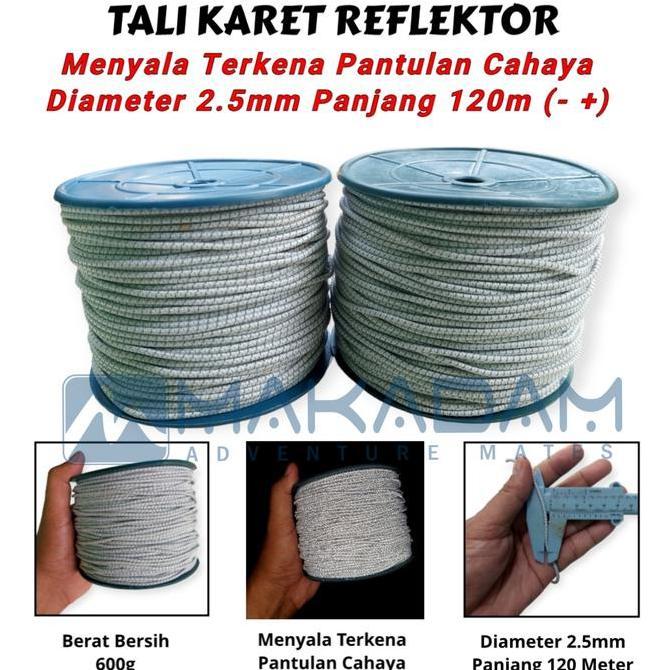 Tali Karet String Elastis Reflektif Reflektor 2.5Mm 3Mm Rol