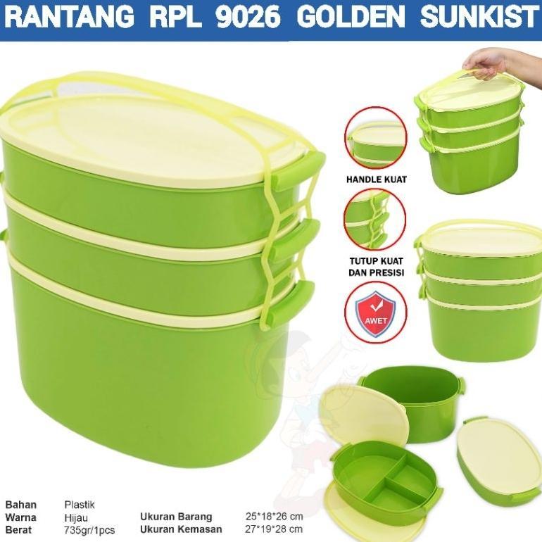Rantang Piknik Lonjong Hijau RPL 9026 3 Susun Jumbo