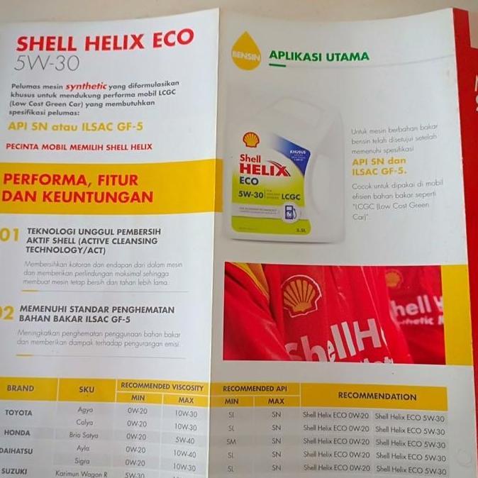 Olinol- Paket Oli Shell Helix Eco 5W-30 + Filter Oli Honda Brio Satya