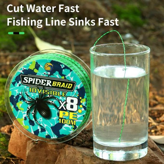 Fishx- Lure Invisible Bionik Pe Fishing Line 100M Anti Gigitan Kuat Bahan Impor Jepang X4 X8 Braided
