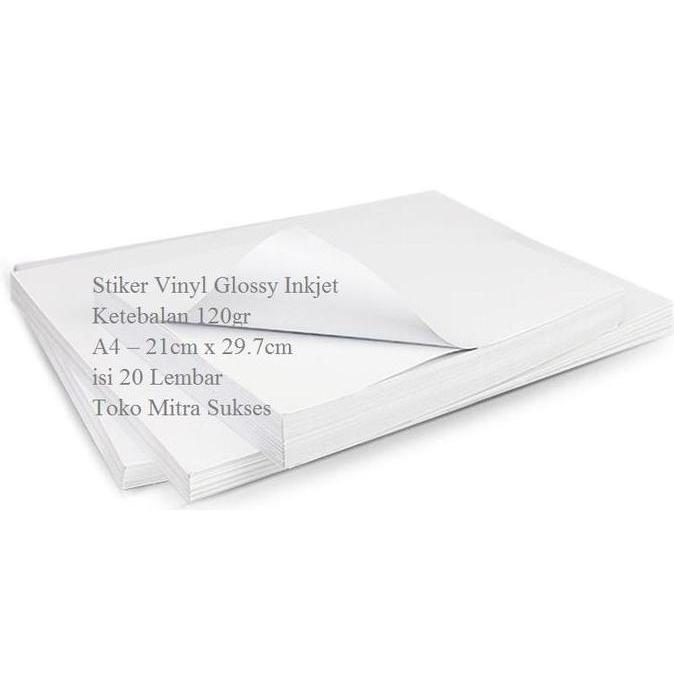 Bagus- Stiker Vinyl Glossy Inkjet A4 Baru