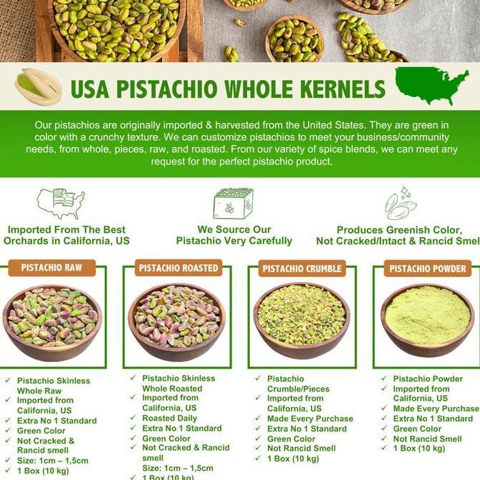 Lazatos- 250Gr - Pistachio Crumble | Pecahan Pistachio | Pistachio Halus